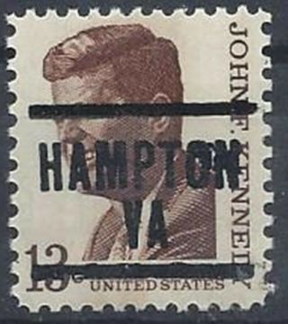 Virginia Precancels,  Prominent American,  Hampton,  Type 204,  13c John F.  Kennedy