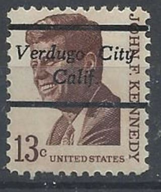 California Precancels,  Verdugo City,  Type L - 1 Ts,  13c John F.  Kennedy