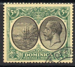 Dominica 1923 Sg90 5/ - Black And Green/yellow