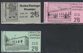 Malta 1st 3 Stamp Booklets Complete