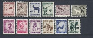 South West Africa 1954 Animal Definitives Complete (sg 154 - 65) F/vf Mh