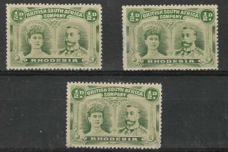 Rhodesia 1910 Double Heads ½d Olive - Green Fine Mnh - Og Sg119