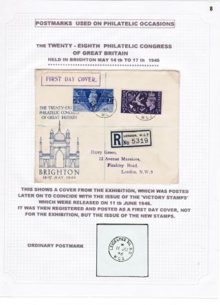 Gb 1946 28th Philatelic Congress Of Great Britain Exhibition Cover