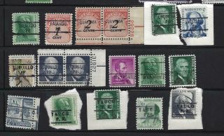 Puerto Rico Precancels: Mixed Lot Fifteen Stamps
