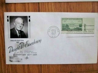 President Dwight Eisenhower 1957 Inauguration Day Cachet Cover White House Plate