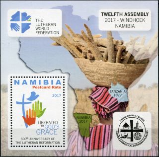 Namibia.  2017.  500th Anniversary Of The Lutheran Reformation (mnh Og) S/s