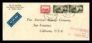 Dr Jim Stamps Zealand Airmail First Flight Auckland Legal Size Cover