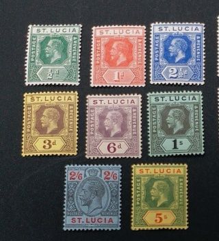 St.  Lucia 1912 0.  5d To 5s Sg 78 // 88 Sc 64 // 74 Mlh/mh