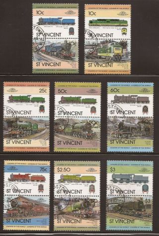 St Vincent 1983 Sg744/759 Railway Locomotives Set - Fine (jb8466)