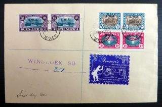 South West Africa 1939 Huguenot Pairs (3) On Registered Fdc Nh674