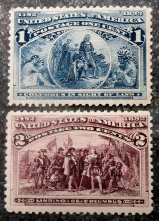 Buffalo Stamps: Scott 230 - 231 Columbus Expo,  Mh & Mnh/og & Vf,  Cv = $50