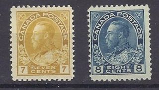 Canada Scott 113 7c And 115 8 C Admiral F To Fvfmnh Cats $140 Cad.