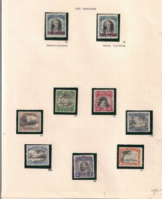 Early Cook Islands Stamp Hinged King George V Overprints Etc; [9 Stamps]hv