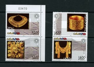 S697 Colombia 2005 Pre - Colombian Gold Artifacts Pairs Mnh