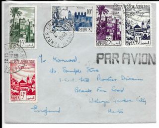 French Morocco 1946 Cover To Uk.  11 Stamps Via Tangier