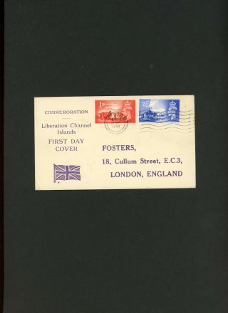 1948 Channel Islands Liberation Illustrated Fdc Jersey Wavy Line Cancel.  Cat £30