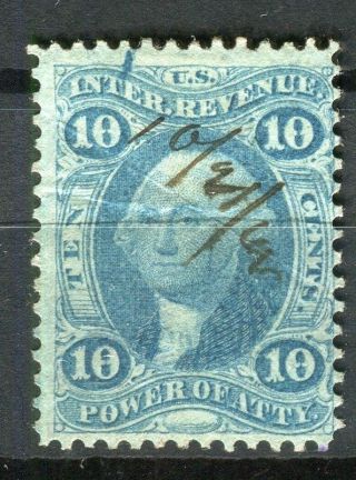 Usa; 1860s Early Classic Washington Revenue Issue Fine Value,  10c.