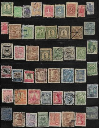 49 Colombian Republic Stamps W/antioquia From Quality Old Album