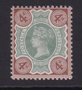 Gb.  Qv.  1887.  Sg 205,  4d Green & Purple Brown.  Unmounted.