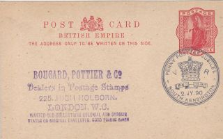1890 Penny Postage Jubilee,  South Kensington,  Fine Special Cds On 3d Postal Card