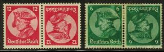 Germany 398a,  399a Tete - Beche Pairs 1933 Mh