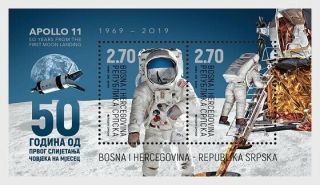 Bosnia & Herzegovina - Republic Of Srpska 2019 Moon Landing 50 Years Sheet