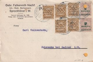Germany Inflation 13 Nov 1923 7 Stamps = 5mia Correct Postcard Rate