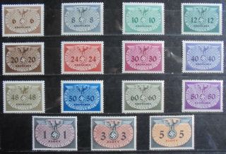 General Government 1940 Officials Complete Set Of 15 M/h