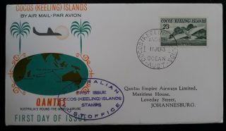 1963 Cocos Keeling Islands First Issue Of Postage Stamps Fdc Ties 2/3 - Stamp