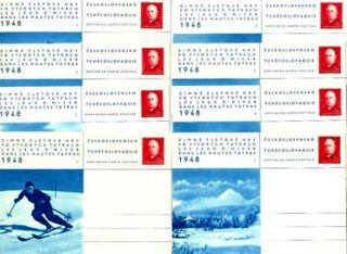 Czechoslovakia,  Winter Games In The High Tatras 8 Pictorial Postcards,  Full Set1