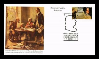 Dr Jim Stamps Us Benjamin Franklin First Day Mystic Cover Philadelphia