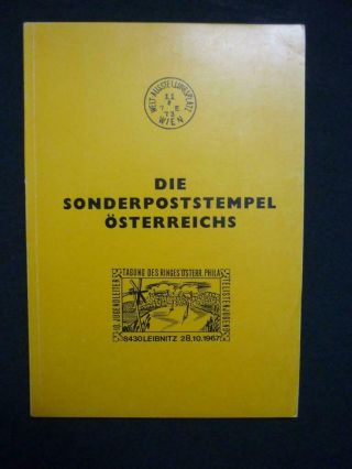 Die Sonderpoststempel Osterreichs By Rudiger Wurth