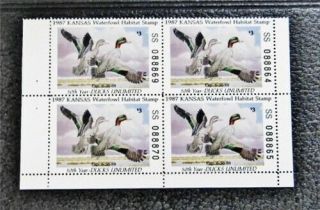 Nystamps Us Kansas Duck Stamp 1 Og Nh $40