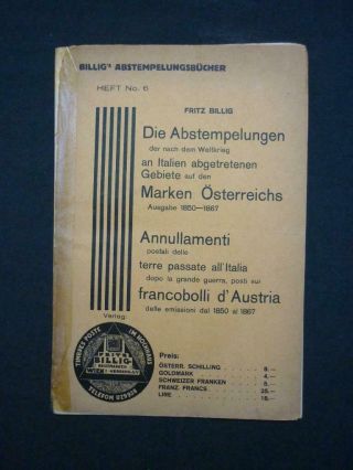 Die Abstempelungen Marken Osterreichs By Fritz
