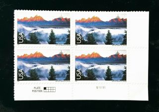 2008 Airmail Plate Block C147 Mnh Us Stamps Grand Teton National Park Wyoming