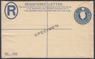 Malta Specimen Overprint 4c Brown Registered Stationery Envelope