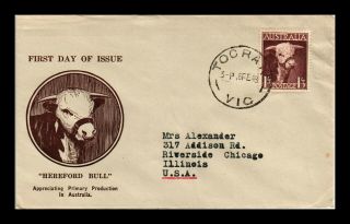 Dr Jim Stamps Hereford Bull First Day Issue Australia Scott 211 Cover