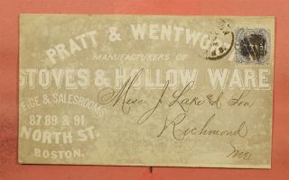 114 On 1869 Pratt & Wentworth Stoves Mfg Allover Advertising Boston Ma