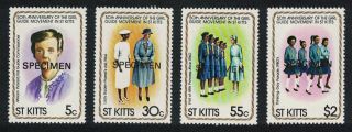 St.  Kitts 50th Anniversary Of St Kitts Girl Guide Movement Scouts 4v Specimen