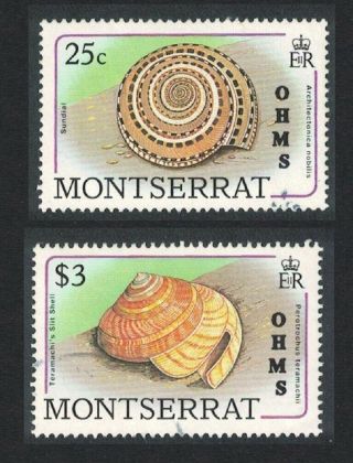 Montserrat Shells 2v Overprint Ohms Canc Sg O80,  O88