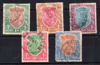 India 1926 Kgv High Value Fine Set (no 15r) Sg214 - 219 Ws8158
