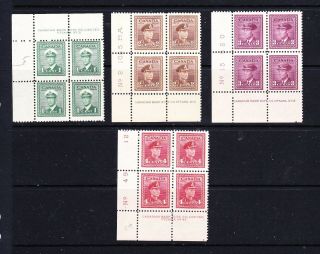 Canada.  1942 - 48.  4 X Blocks.  N/h/mint.