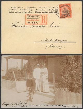 German East Africa 1904 - Registered Postcard To Switzerland D39