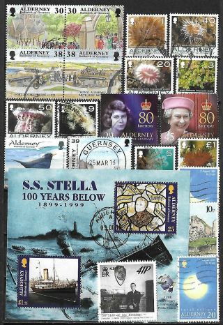 Alderney Selection Including Souvenir Sheet & Recent Commemoratives $80 Scv