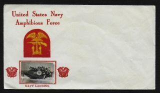 Ww2 Us Navy Amphibious Force Cachet Fdc - Not Stamped,  Cancelled Or Addressed