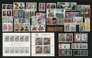 Europa Cept 1980 Complete Year Set Mnh