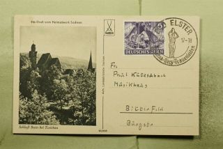 Dr Who 1943 Germany Bad Elster Special Cancel Postcard To Bitterfeld E51801