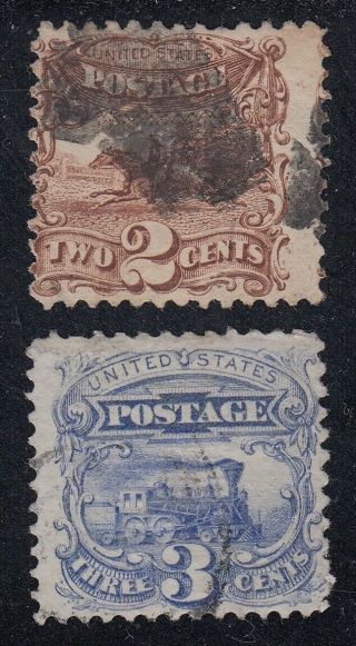 Tdstamps: Us Stamps Scott 113 114 (2) Pictorial Cv$105.  50