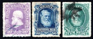 Brazil 1877 Group Of 3 Stamps Mi 39 - 40,  42 Cv=8.  5€ Lot2