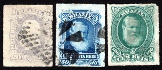 Brazil 1877 Group Of 3 Stamps Mi 39 - 40,  42 Cv=8.  5€ Lot1